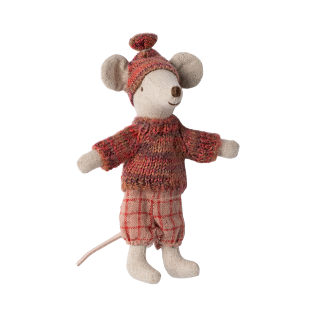 Maileg Winter Muis met Ski set - Grote Zus - rose