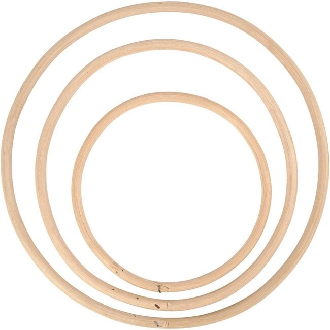 Houten Bamboe ringen - 3 stuks