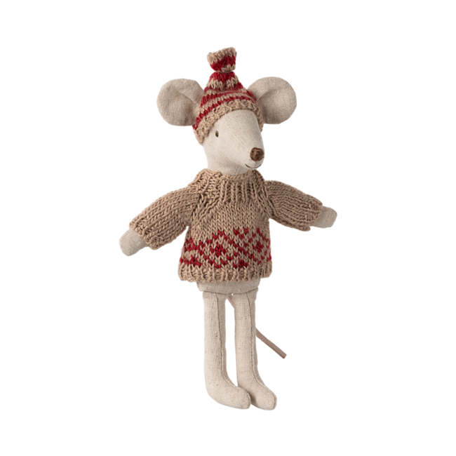 Maileg gebreide trui en muts, moeder muis