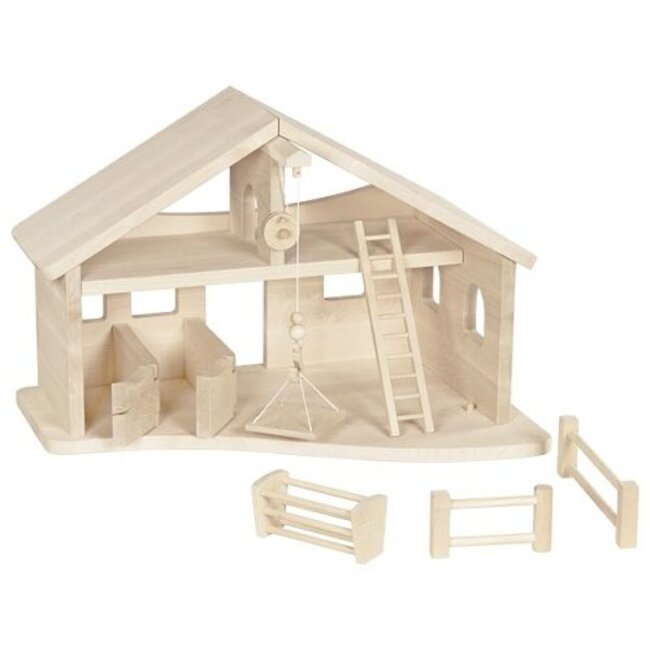 Holztiger Stal met takel