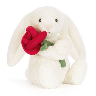 Jellycat Knuffels Jellycat Cream Bunny with Rose
