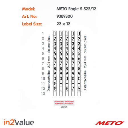 METO Meto Eagle étiqueteuse de prix S 522/12