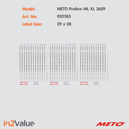 METO Meto ProLine Prijsapparaat, type XL 3629 Medical Line