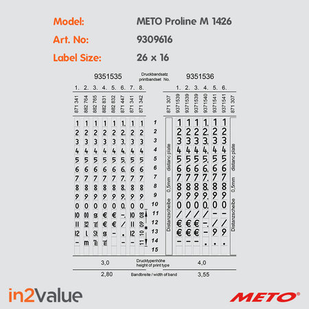 METO  Meto ProLine étiqueteuse de prix, type M 1426