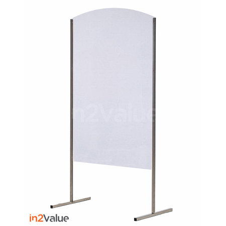 In2Value Preventiescherm onbreekbaar staand model 1900x1000mm RVS frame inclusief wielen