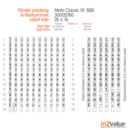 METO Meto Classic Prijstang M 1626 M 1626