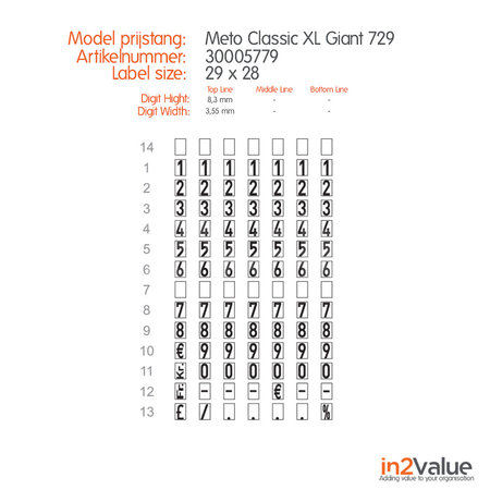 METO Meto Classic étiqueteuse de prix  XL Giant 729