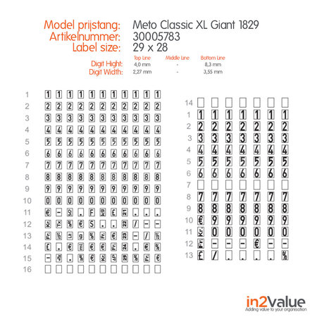 METO Meto Classic étiqueteuse de prix  XL Giant 1829 (11/7)