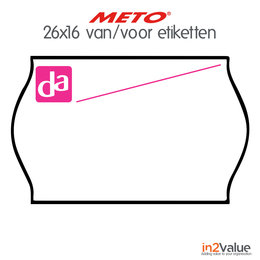 METO Meto DA Etiketten wit 26x16mm: Van/Voor (18x1200 stuks)