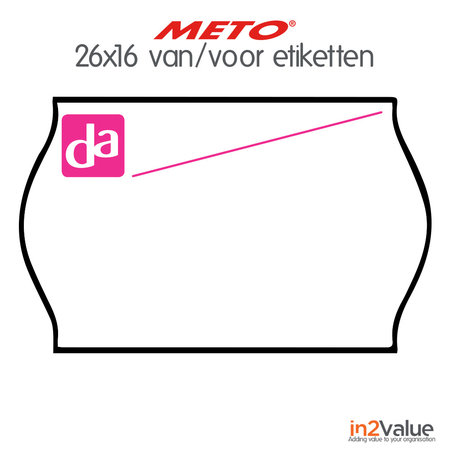 METO Meto DA Etiketten wit 26x16mm afneembaar Van/Voor (18x1200 stuks)