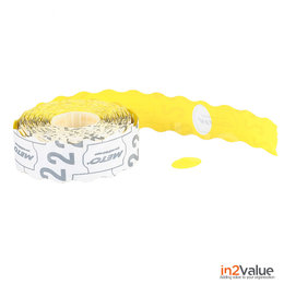 METO Meto Etiquettes de prix Ovale jaune 20x14 (26x16) mm (1200 pcs, min 18 rlx)
