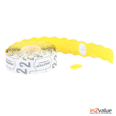 METO Meto Etiquettes de prix Ovale jaune 20x14 (26x16) mm (1200 pcs, min 18 rlx)