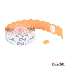 METO Meto Etiquettes de prix Ovale orange 20x14 (26x16) mm (1200 pcs, min 18 rlx))