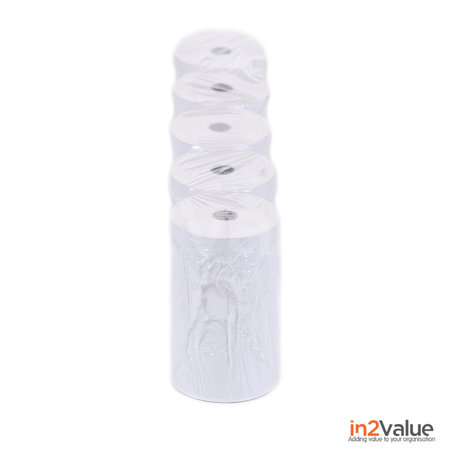 In2Value 50 rouleaux de caisse enregistreuse thermique 57x47x12mm, blanc
