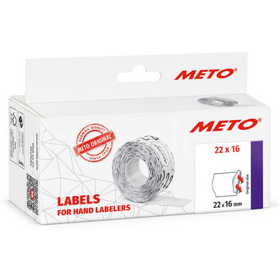METO Meto Basic etiketten wit 22x16mm permanente lijmlaag (6x1000 stuks)