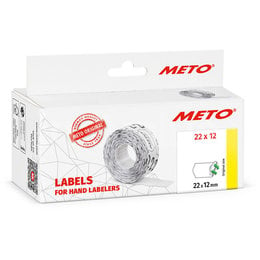 METO Meto Basic etiketten wit 22x12mm afneembare lijmlaag (6x1000 stuks)