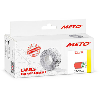 METO Meto Basic etiketten fluor rood 22x12mm afneembare lijmlaag (6x1000 stuks)