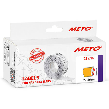 METO Meto Basic etiketten fluor oranje 22x16mm G2 (6x1000 stuks)