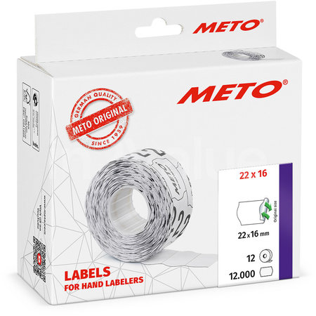 METO Meto Basic étiquettes blanc 22x16mm adhésive non permament (12x1000 pcs)