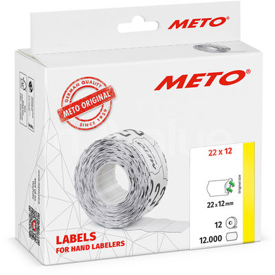 METO Meto Basic etiketten wit 22x12mm afneembare lijmlaag (12x1000 stuks)