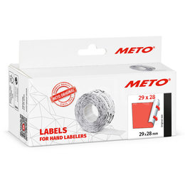 METO Meto Classic etiketten fluor rood 29x28mm permanente lijmlaag (5x700 stuks)