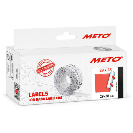 METO Meto Classic etiketten fluor rood 29x28mm permanente lijmlaag (5x1000 stuks)