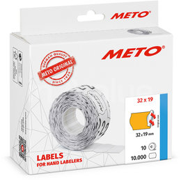 METO Meto Classic étiquettes orange fluorescent 32x19mm adhésif permanent (10x1000pcs)