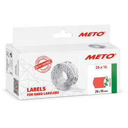 METO Meto Classic etiketten fluor rood 26x16mm afneembare lijmlaag(6x1000stuks)