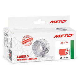 METO Meto Classic étiquettes rouge fluorescent 26x16mm adhésif permanent (6x1000 pcs)