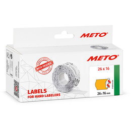 METO Meto Classic etiketten fluor oranje 26x16mm permanente lijmlaag (6x1000stuks)