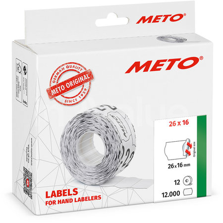 METO Meto Classic etiketten wit 26x16mm permanente lijmlaag (12x1000 stuks)