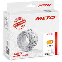 METO Meto Classic étiquettes orange fluorescent 26x12mm adhésif permanent (12x1000pcs)