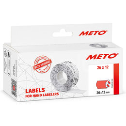 METO Meto Classic étiquettes rouge fluorescent 26x12mm adhésif permanent (6x1000 pcs)