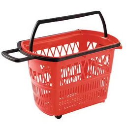 In2Value B.V. Panier d’achat 28L Rouge (RAL 3020) 4 roulettes