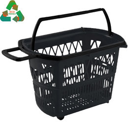 In2Value B.V. Panier d'achat 28L Noir (RAL 9005) 4 roulettes Recyclage