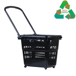 In2Value B.V. Panier d'achat 52L Noir (RAL 9005) 4 roulettes Recyclage