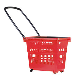In2Value B.V. Panier d'achat 52L rouge (RAL 3020) 4 roulettes