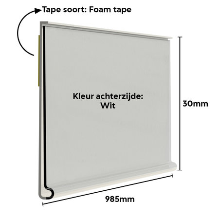 In2Value B.V. Schapstrook / Scannerprofiel zelfklevend 30mm insteekhoogte