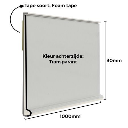 In2Value B.V. Schapstrook / Scannerprofiel zelfklevend 30mm insteekhoogte