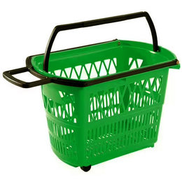In2Value B.V. Panier d'achat 28L Vert (RAL 6018) 4 roulettes
