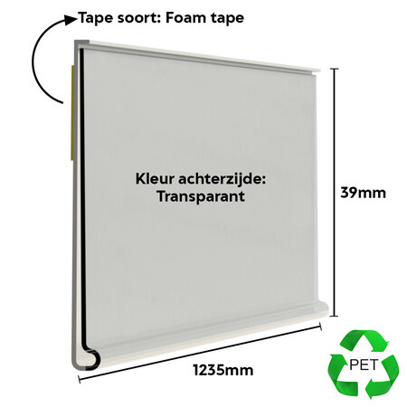 In2Value B.V. Scannerprofiel (PET) zelfklevend 39mm insteekhoogte