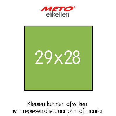 METO Meto Prijsetiketten fluor groen 29x28mm (700 stuks, min 15 rol))