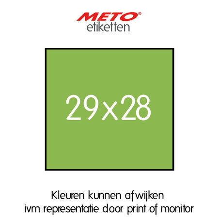 METO Meto Etiquettes de prix vert fluorescent 29x28mm (700 pcs, min 15 rlx)
