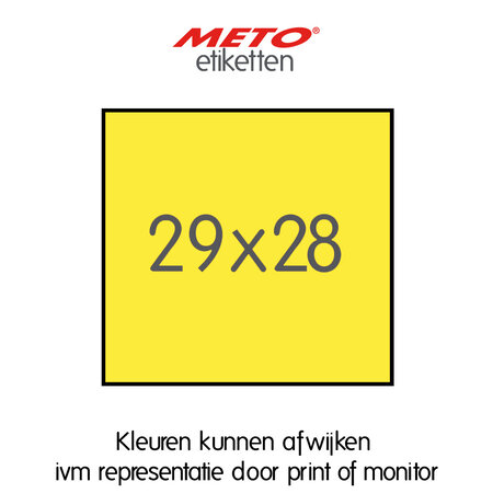 METO Meto Prijsetiketten fluor geel 29x28mm Meto Prijsetiketten fluor groen 29x28mm (700 stuks, min 15 rol)