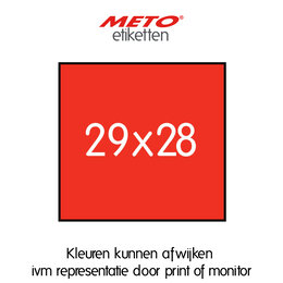 METO Meto Etiquettes de prix rouge fluorescent 29x28mm (700 pcs, min 15 rlx))