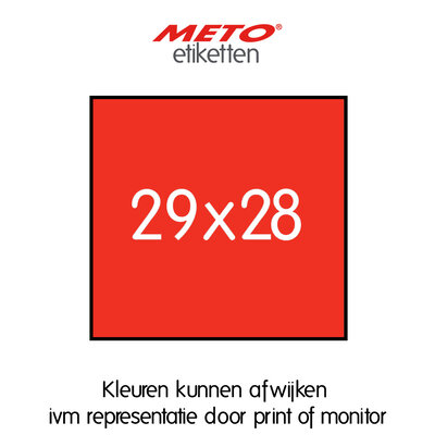 METO Meto Etiquettes de prix rouge fluorescent 29x28mm (700 pcs, min 15 rlx))