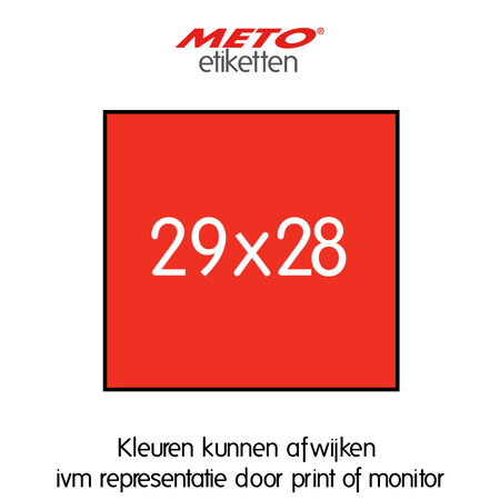 METO Meto Prijsetiketten fluor rood 29x28mm (700 stuks, min 15 rol)