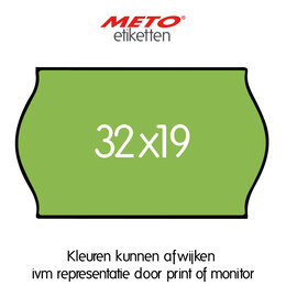 METO Meto Prijsetiketten fluor groen 32x19mm (1000 stuks, min 15 rol)