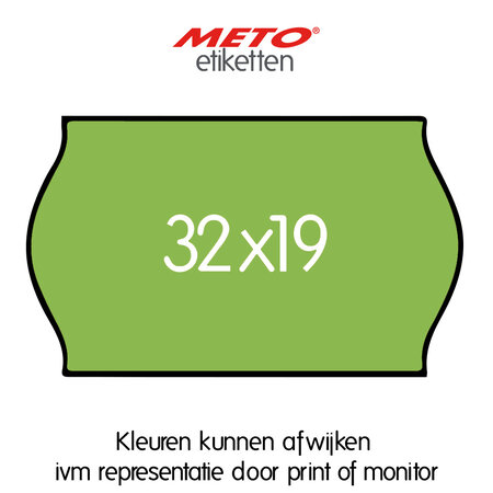 METO Meto Etiquettes de prix vert fluorescent 32x19mm (1000 pcs, min 15 rlx)