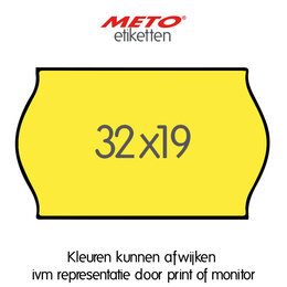 METO Meto Etiquettes de prix fluor jaune 32x19mm (1000 pcs, min 15 rlx)